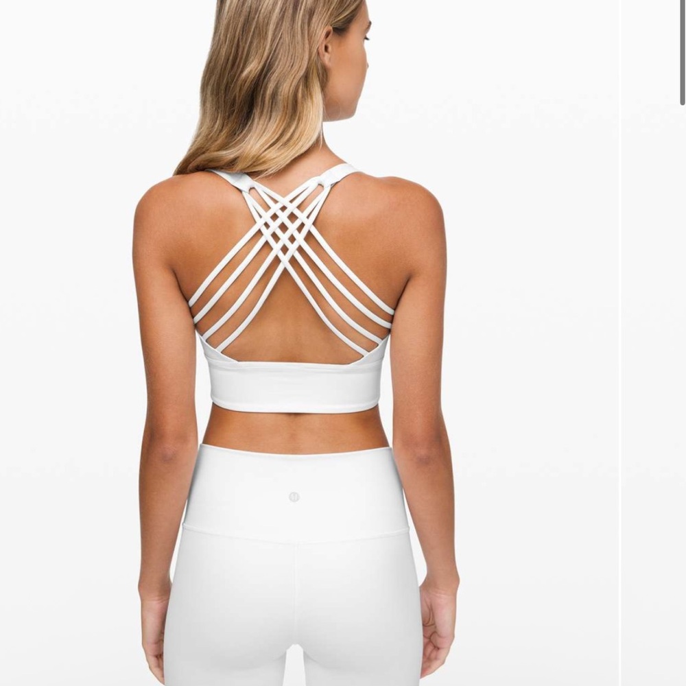 NWT Lululemon Free to Be Wild Long Line Bra – White – Size 6 (Rare/Discontinued)